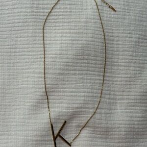 Faux Gold Initial 'K' Pendant Necklace
